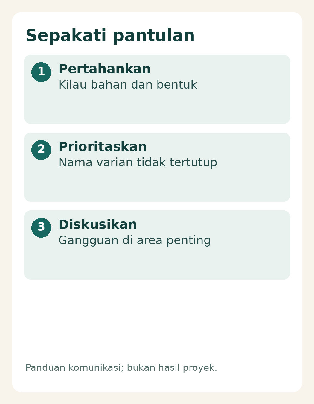 Kemasan Mengkilap: Sepakati Label dan Pantulan Sebelum Foto Produk 3 Sepakati kilau yang dipertahankan, nama varian yang tidak tertutup dan pantulan pengganggu