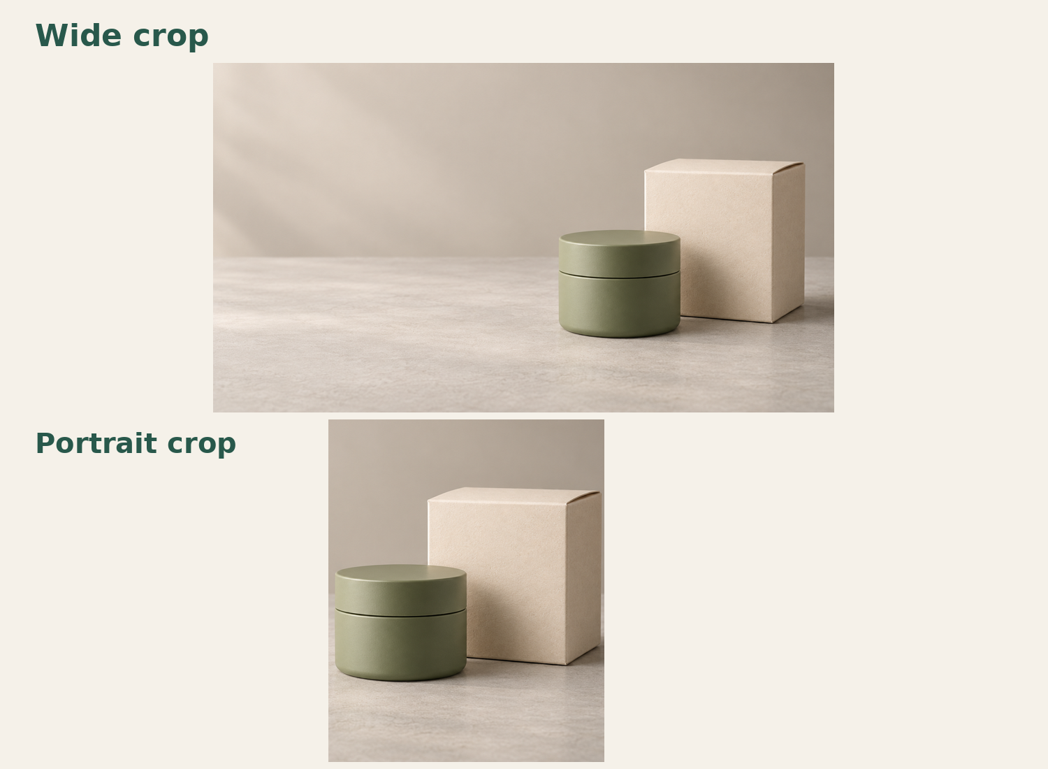 Wide and portrait crops of the same product illustration show the reduced left background