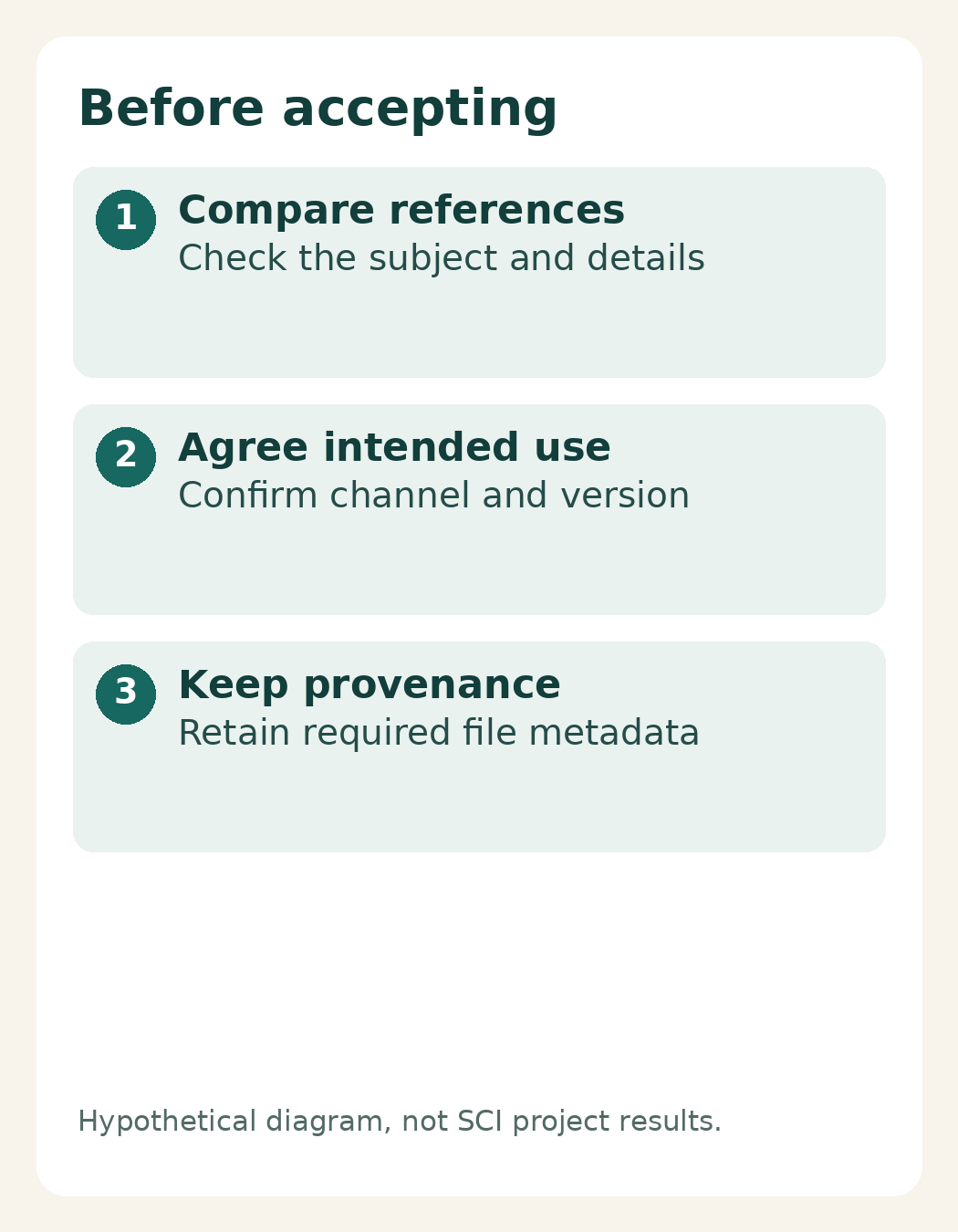 Hybrid Product Photography: Agree on the Set and Details to Preserve 5 Acceptance checklist for references, intended use, and file provenance